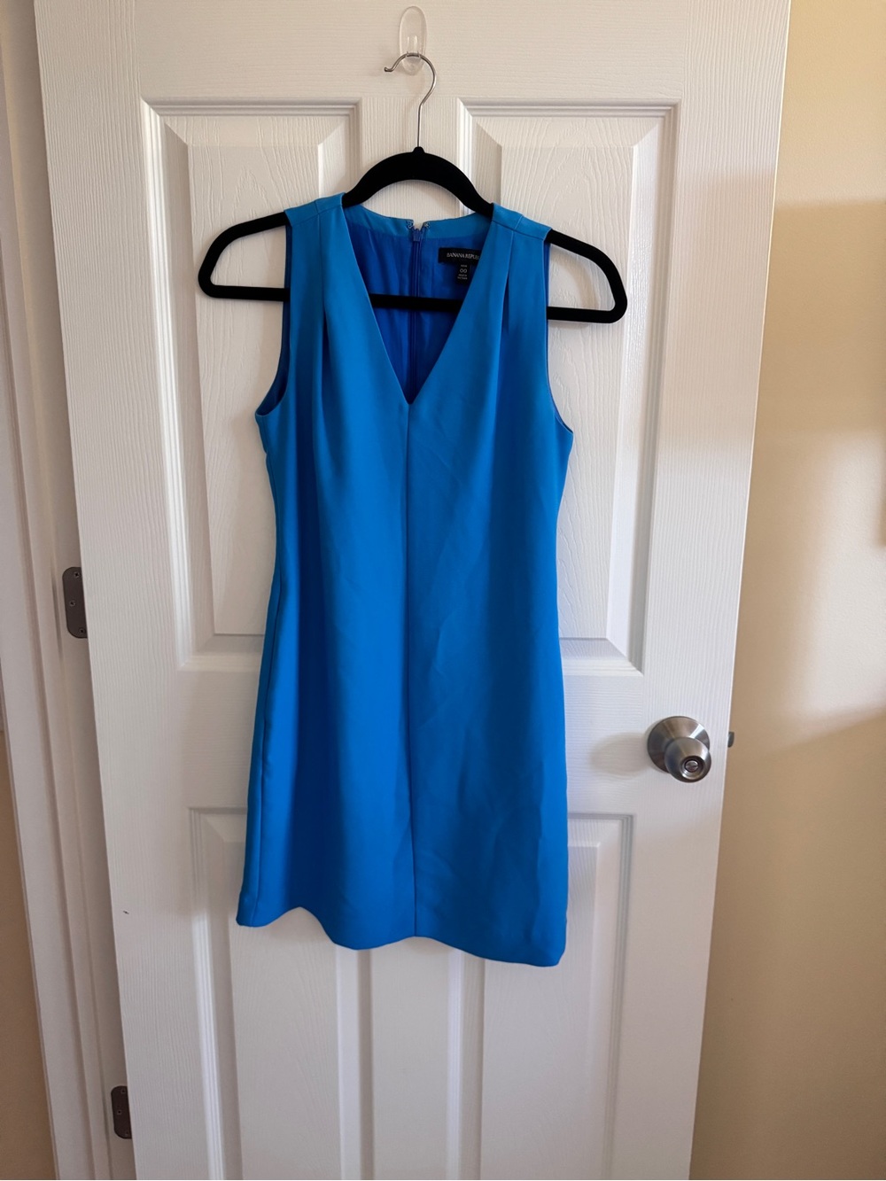 Banana Republic Bright Blue Sleeveless V-Neck Mini Dress